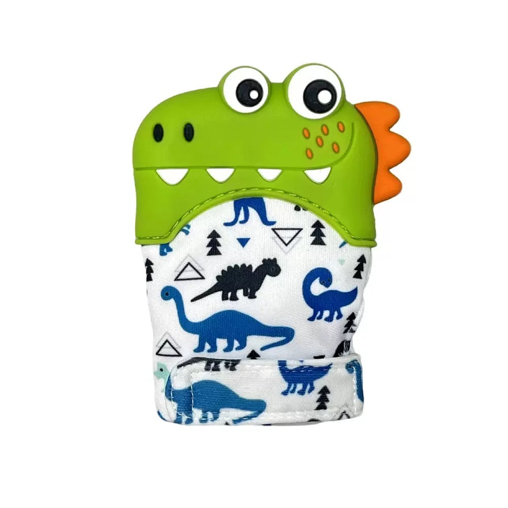 guante mordedor diseño dinosaurio