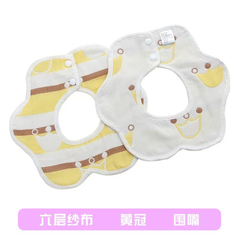 6 pcs baberos algodón impermeable para bebé (1604)