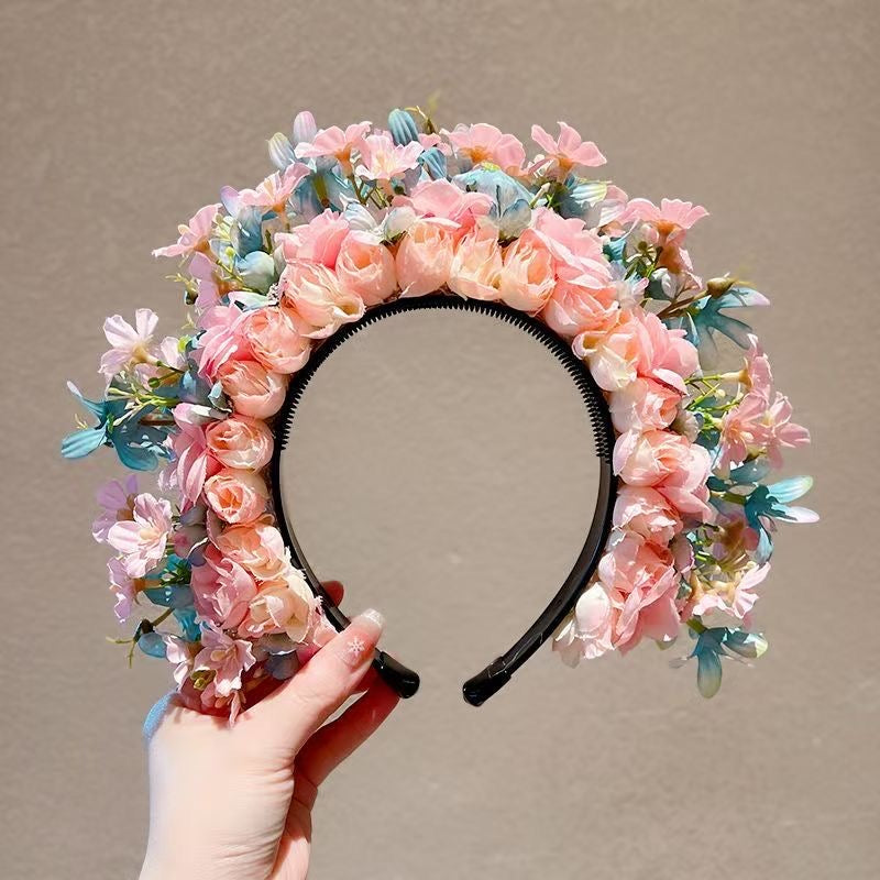 Diadema con horquilla de flores para niños (p-248)