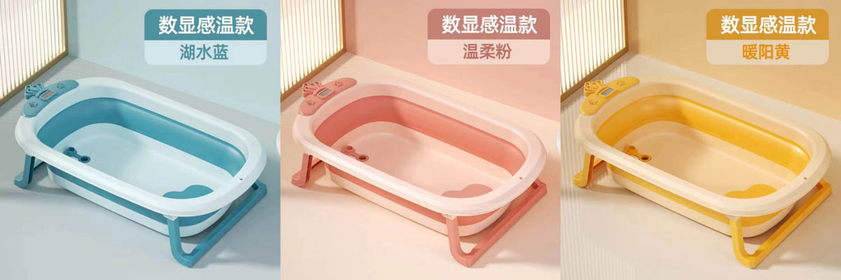 Bañera plegable de silicona con termómetro