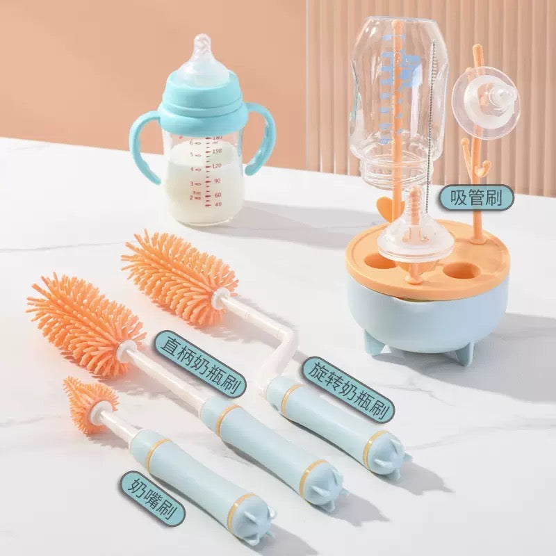 set cepillo silicona para limpiar mamadera con cajita (99-105)