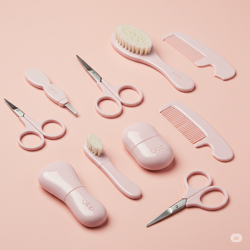 🧴 Serie de tijeras para uñas y peine para bebé