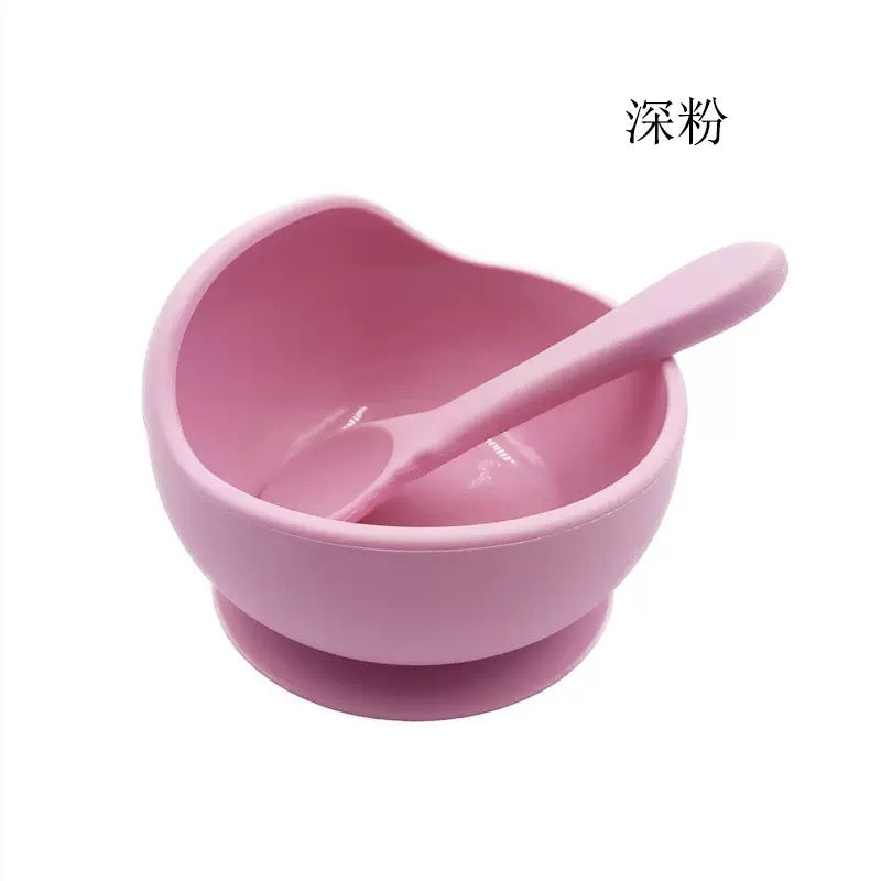 set tazón silicona con cubiertos para bebé （99-63）