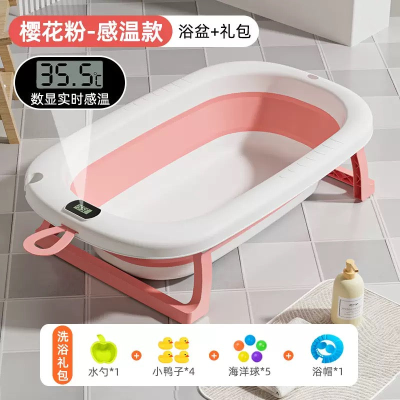 Bañera plegable de silicona con termómetro (90-41)