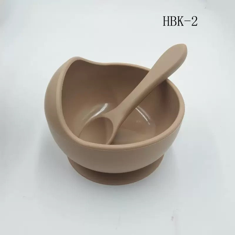 set tazón silicona con cubiertos para bebé （99-63）
