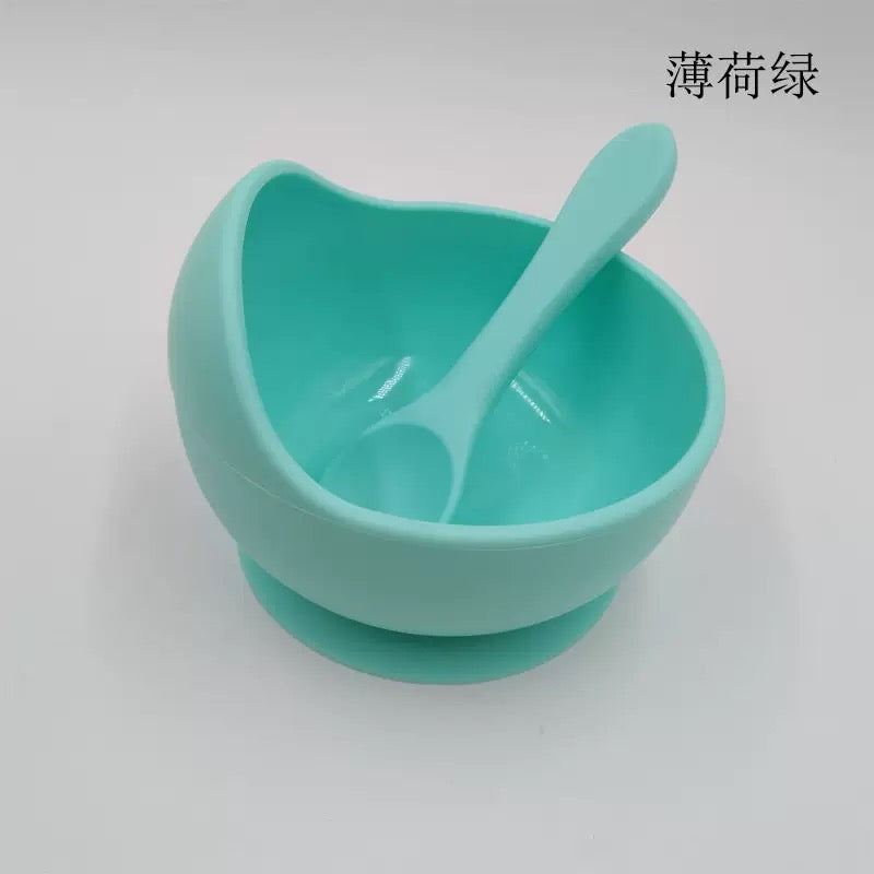 set tazón silicona con cubiertos para bebé （99-63）