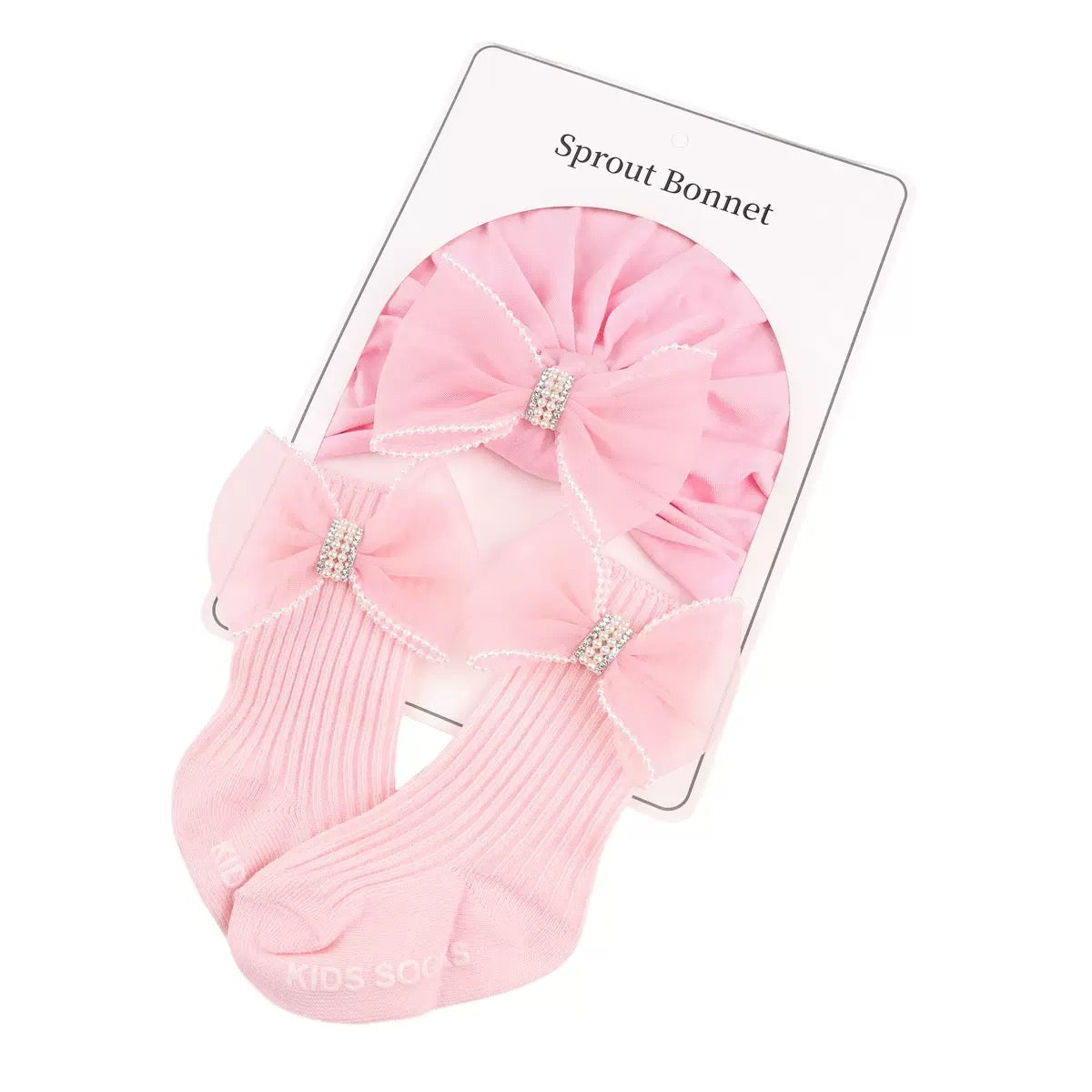 Set gorro turbante con calcetin para niñas (90-53)