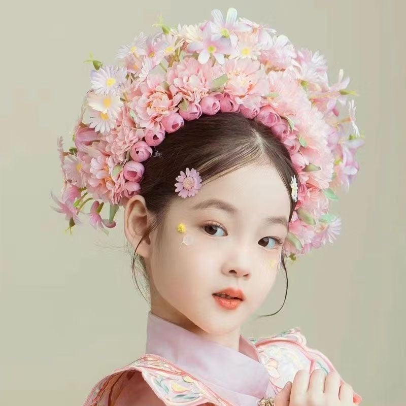 Diadema con horquilla de flores para niños (p-248)