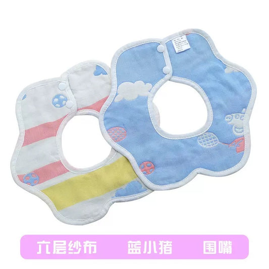 6 pcs baberos algodón impermeable para bebé (1604)