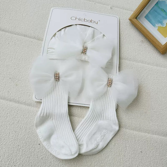 Set gorro turbante con calcetin para niñas (90-53)