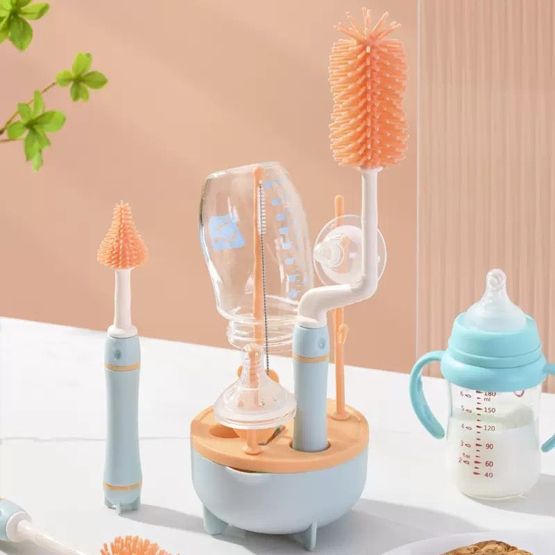 set cepillo silicona para limpiar mamadera con cajita (99-105)