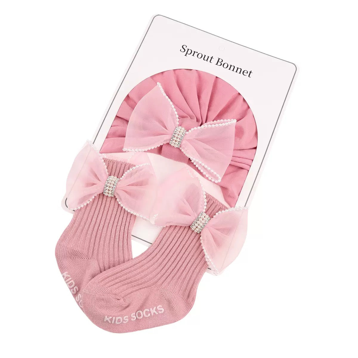 Set gorro turbante con calcetin para niñas (90-53)