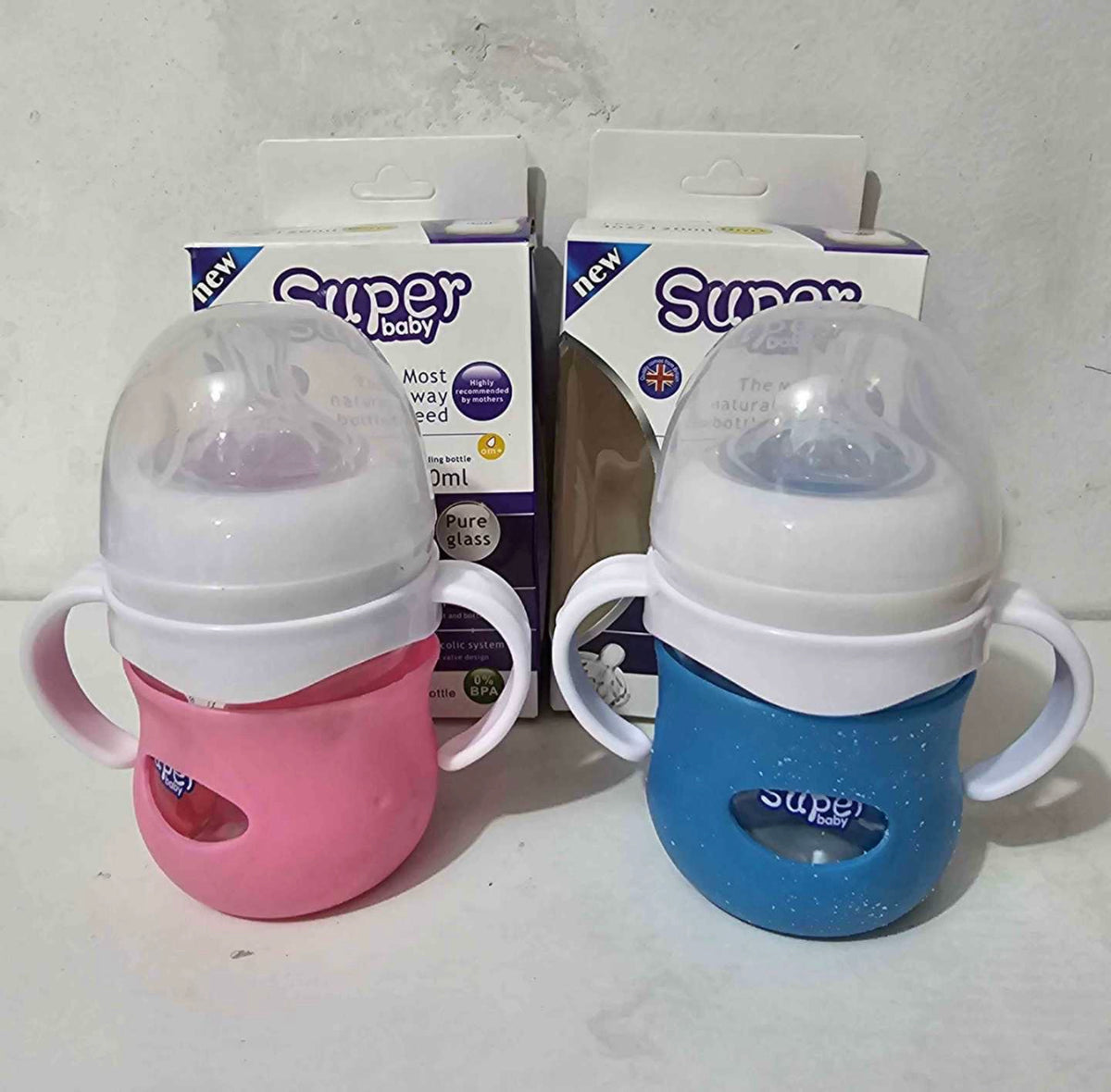 Mamadera vidrio con silicona 120 ml (A-5)