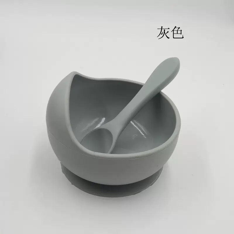 set tazón silicona con cubiertos para bebé （99-63）