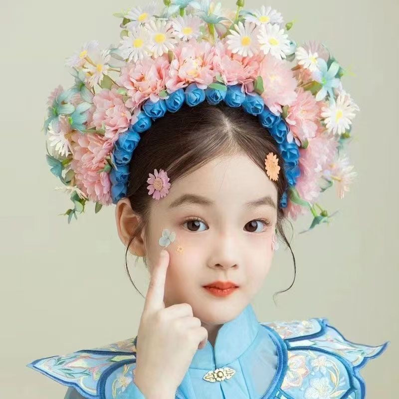 Diadema con horquilla de flores para niños (p-248)