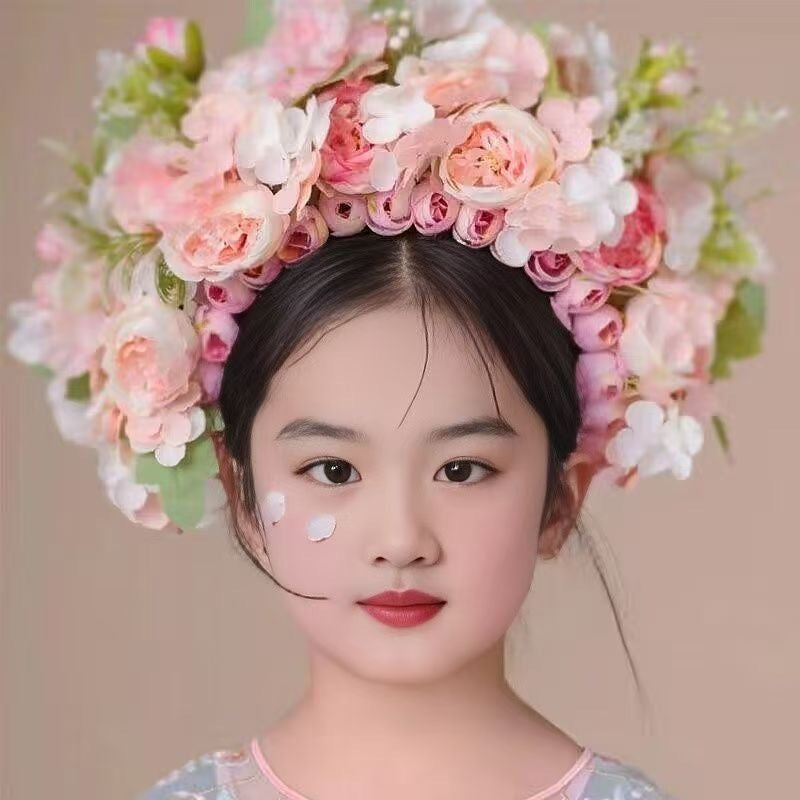 Diadema con horquilla de flores para niños (p-248)