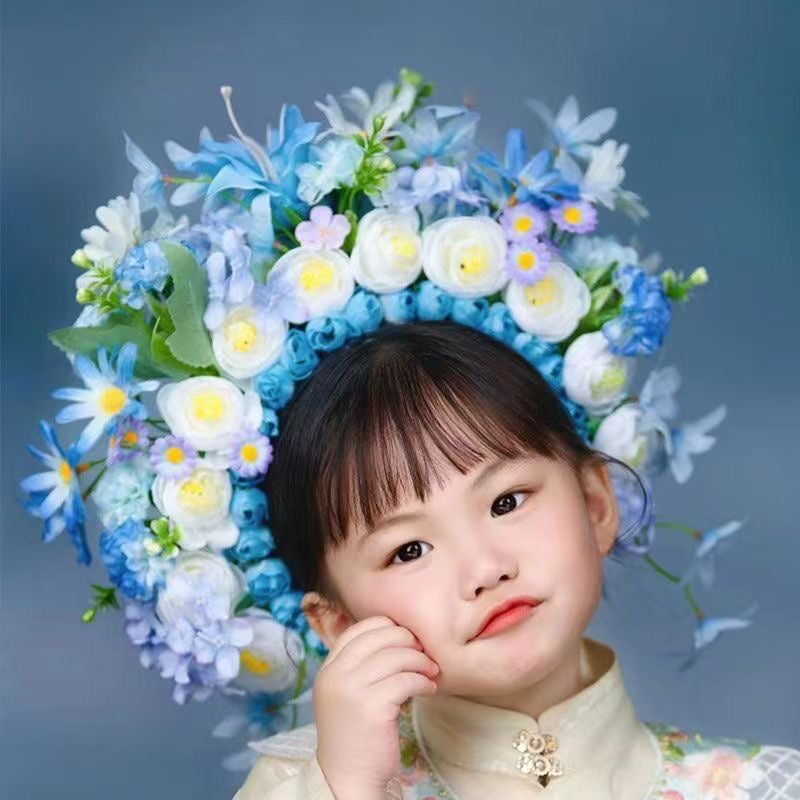 Diadema con horquilla de flores para niños (p-248)