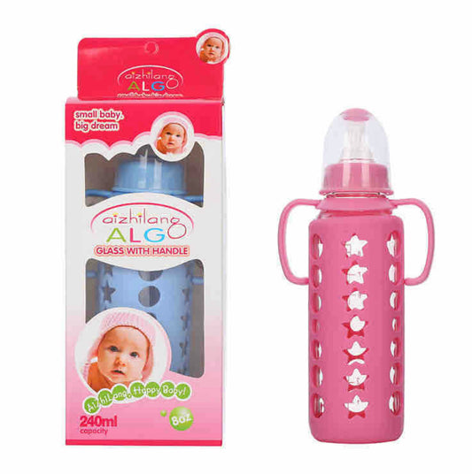 Mamadera vidrio con silicona 240 ml (6101)