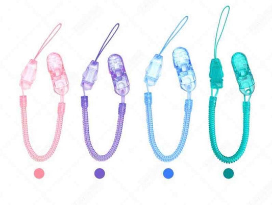 Cadena para chupete 12 pcs en colores variados, ideal para asegurar chupetes y evitar pérdidas.