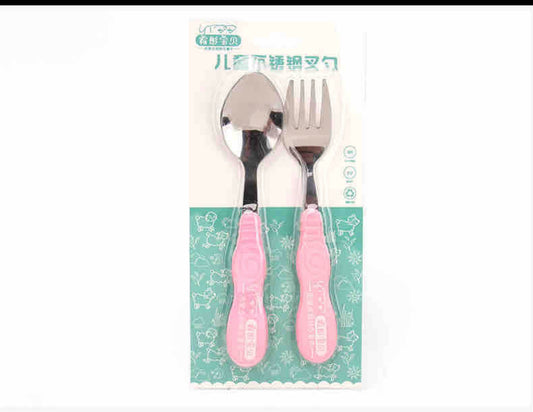 set cubiertos de acero inoxidable para bebé （84-186）