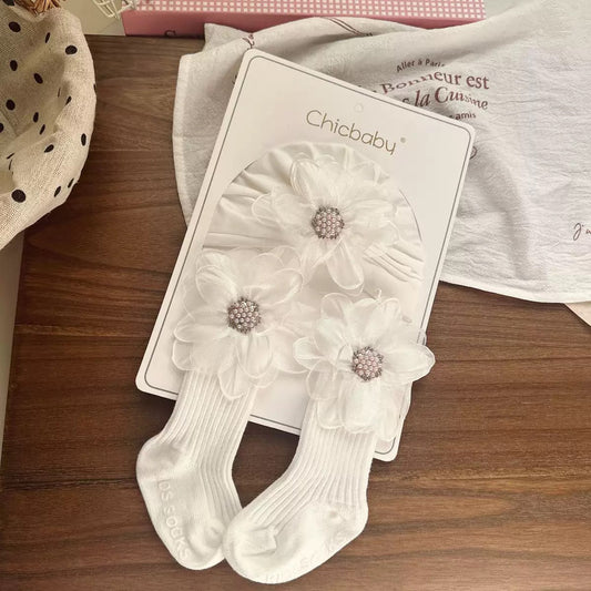 Set gorro turbante con calcetin para niñas (90-52)