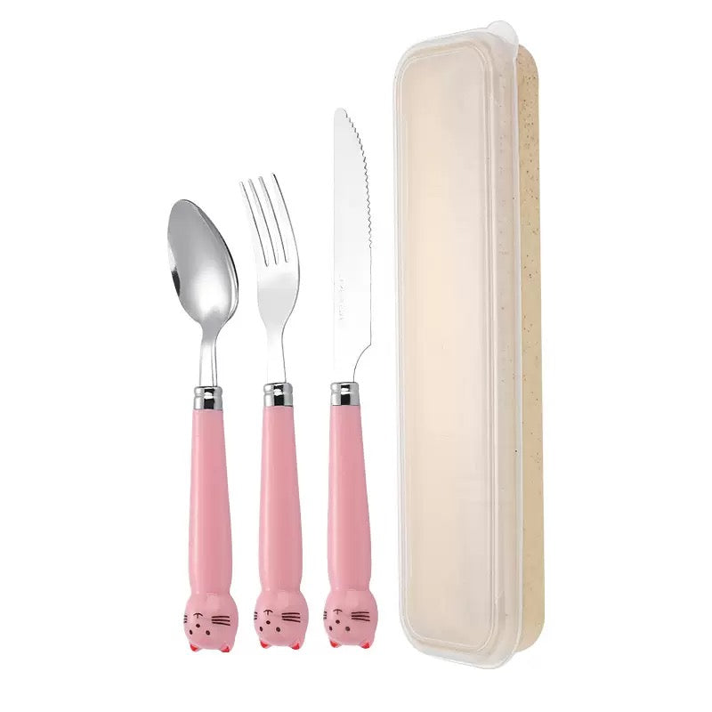 set cubiertos con cajita 3 en 1 （84-249）